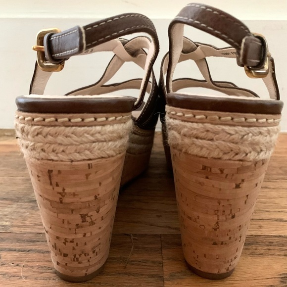 Prada Leather platform wedge sandals in brown leather, Size 7.5 - Picture 4 of 7